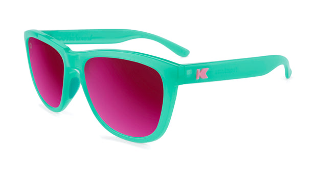 Knockaround Aquamarine/ Fuchsia Premium Sport Polarized Sunglasses