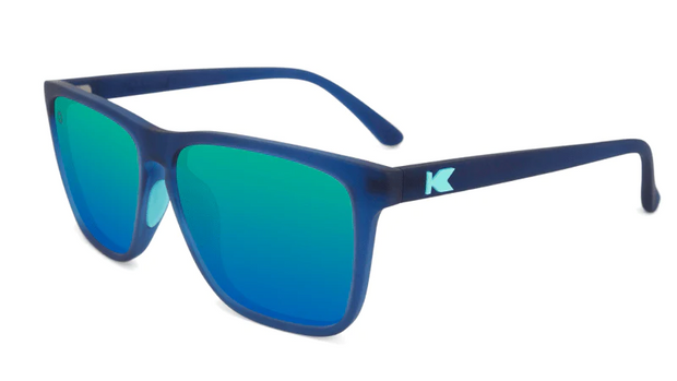 Knockaround Rubberized Navy/ Mint Fast Lane Sport Polarized Sunglasses