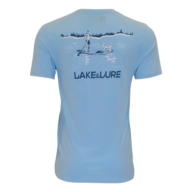 LAKE&LURE PADDLE BOARD PUP COTTON TEE - UNISEX - Salt Water Blue
