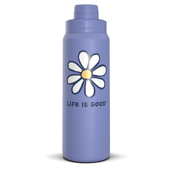 Life is Good Vintage Daisy Stainless Steel Water Bottle