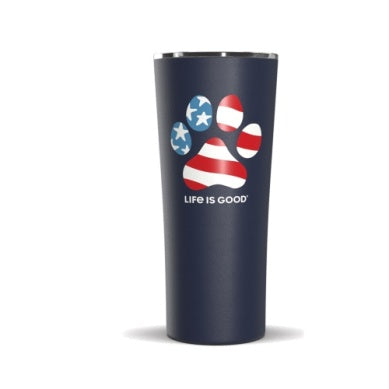 Life is Good Americana Paw 22 Oz Stainless Steel Tumbler