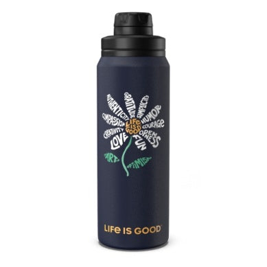 Life is Good Superpower Daisy 26 Oz Stainless Steel Water Bottle