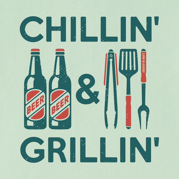 Life is Good Chillin' & Grillin' Mens Crusher Lite Short Sleeve Shirt
