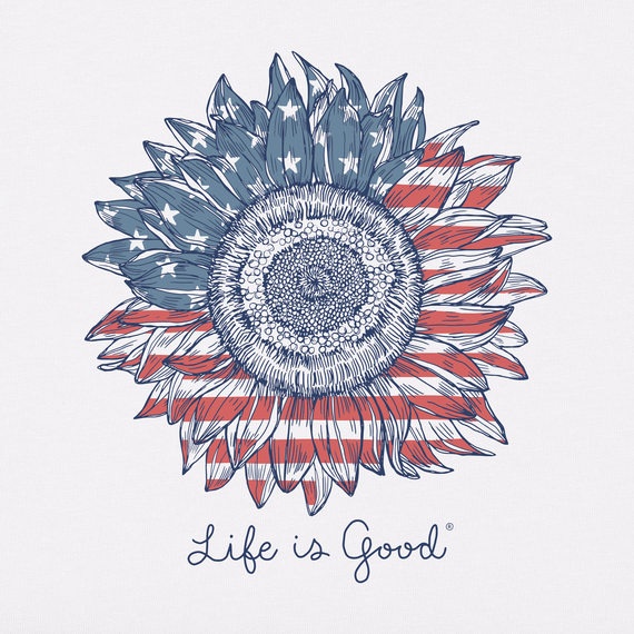 Life is Good American Sunflower Women's Crusher Short Sleeve Shirt - CLEARANCE