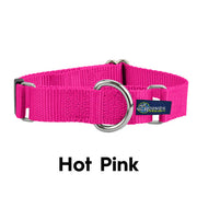 2HOUNDSDESIGN Keystone Nylon Martingale Collar - Hot Pink - MADE IN THE USA