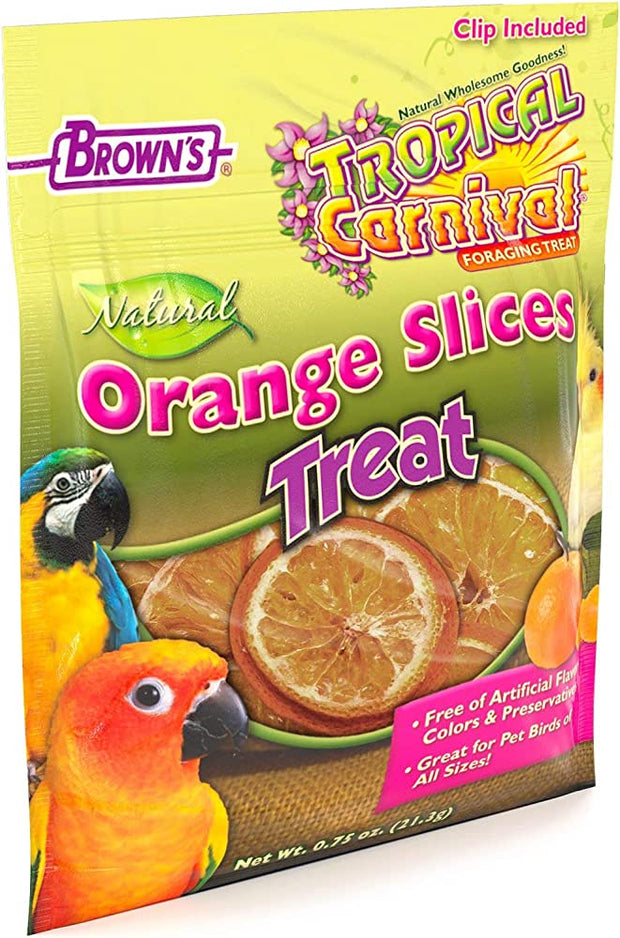 FM Browns Natural Orange Slices Treats for Caged Birds-- 0.75 Oz