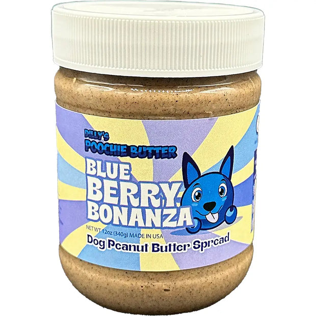 Poochie Butter Dog Safe Blueberry Peanut Butter Spread Dog Treat