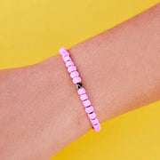 Pura Vida Pink Hematite Stretch Bracelet