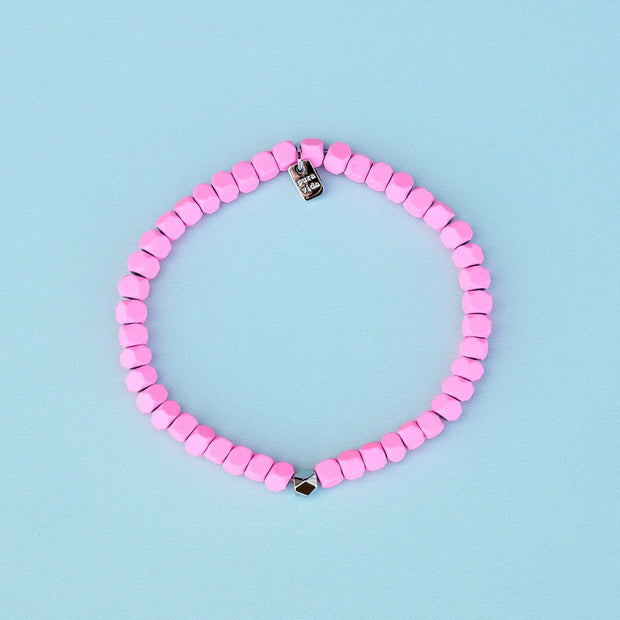 Pura Vida Pink Hematite Stretch Bracelet