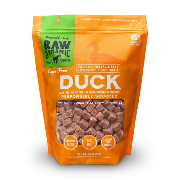 RAW DYNAMIC Duck Frozen Raw Dog Food-  Pick up or Local Delivery Only