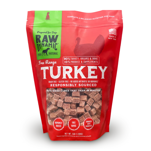 RAW DYNAMIC Turkey Frozen Raw Dog Food-  Pick up or Local Delivery Only