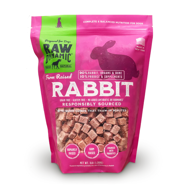 RAW DYNAMIC Rabbit Frozen Raw Dog Food-  Pick up or Local Delivery Only