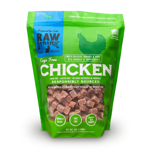 RAW DYNAMIC Chicken Frozen Raw Cat Food-  Pick up or Local Delivery Only