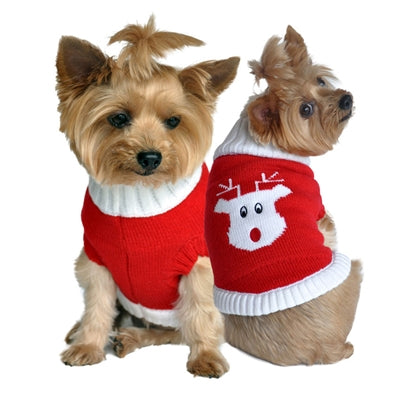 Doggie Designs Red Rudolf Christmas Dog Sweater