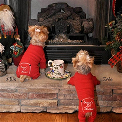 Doggie Designs Santa's Lil' Helper Christmas Dog Embroidered Pajamas