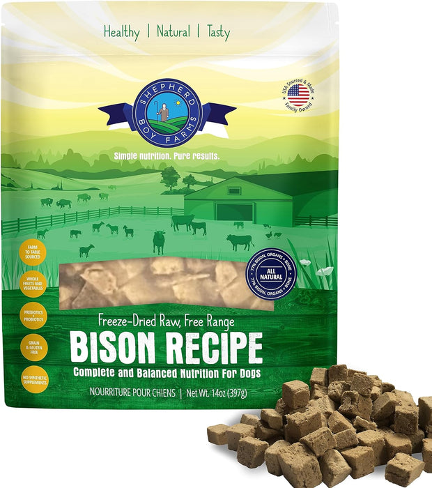 Shepherd Boy Farms Freeze Dried Complete and Balanced Bison Recipe Food FOR DOGS