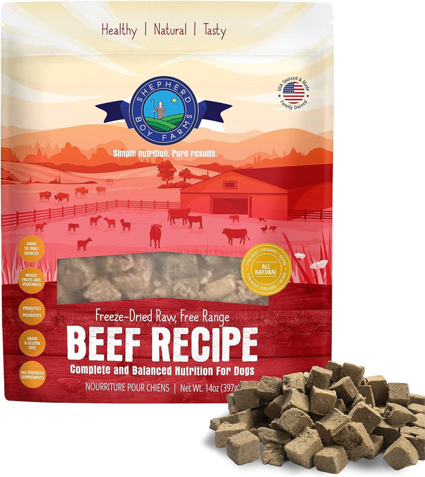Shepherd Boy Farms Freeze Dried Complete and Balanced Beef Recipe Food FOR DOGS
