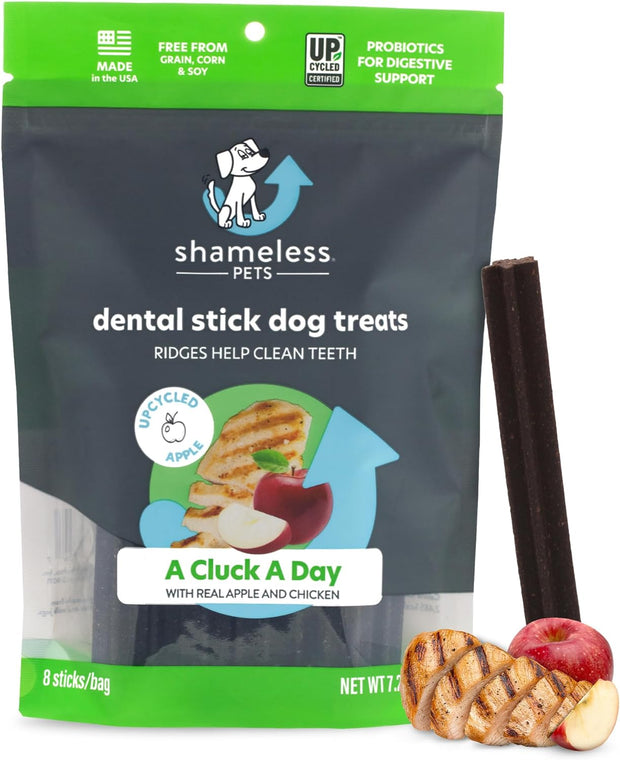 SHAMELESS PETS A Cluck A Day Dental Sticks Dog Treats