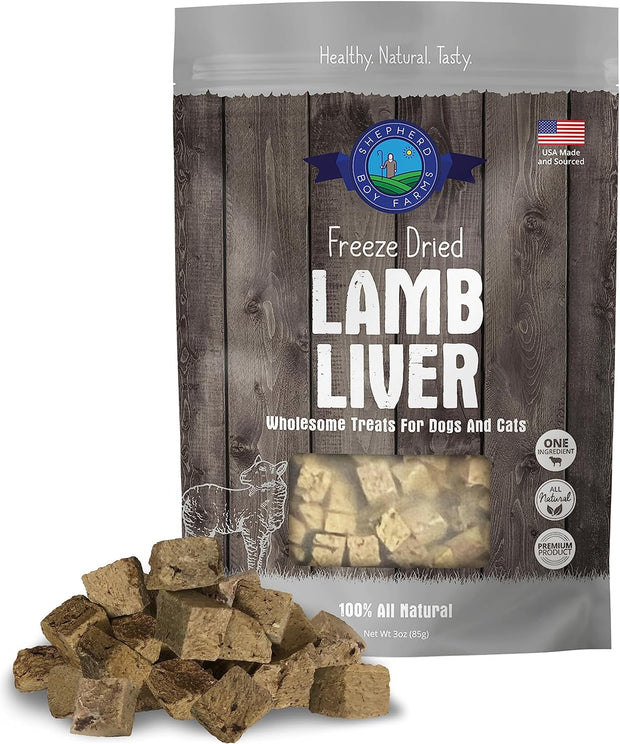 Shepherd Boy Farms Freeze Dried Lamb LIVER TREATS FOR DOGS & CATS