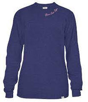 Simply Southern Think Pink Heather Denim Long Sleeve Shirt