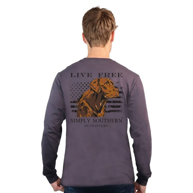 Simply Southern Brown Dog Graphite Gray Long Sleeve