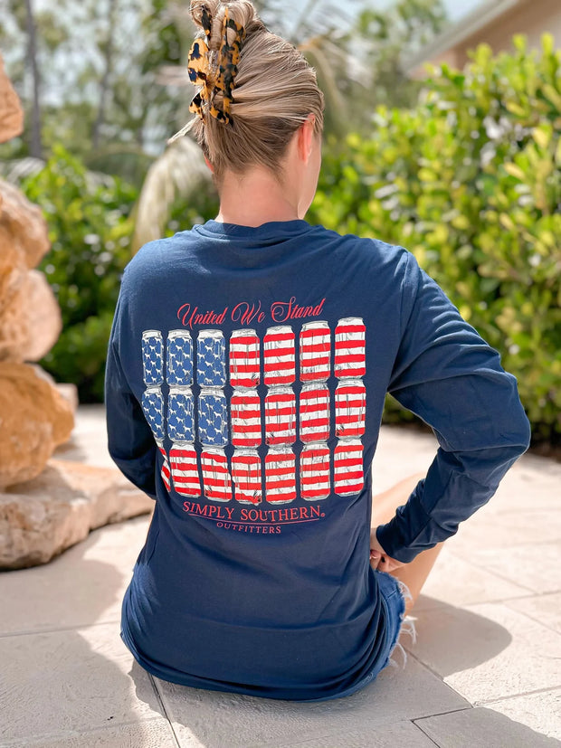 Simply Southern United We Stand Flag Long Sleeve Shirt