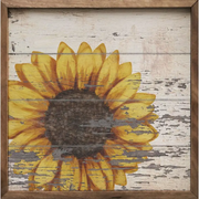 Kendrick Home Handmade Chippy Whitewash Sunflower Decor