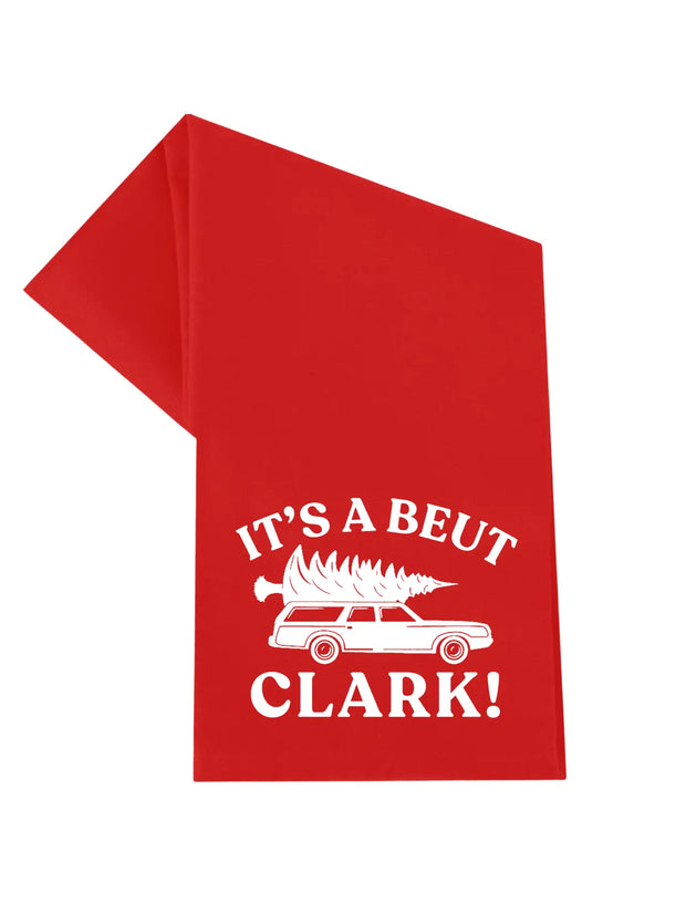 DK Handmade 'It's a Beaut Clark!' Red Tea Towel