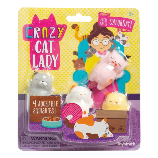 Toysmith Crazy Cat Lady Squishies- Great Stocking Stuffer!