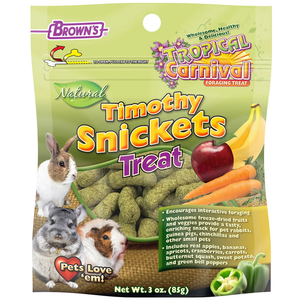 TROPICAL CARNIVAL Natural Timothy Snickets Treat - 3 oz