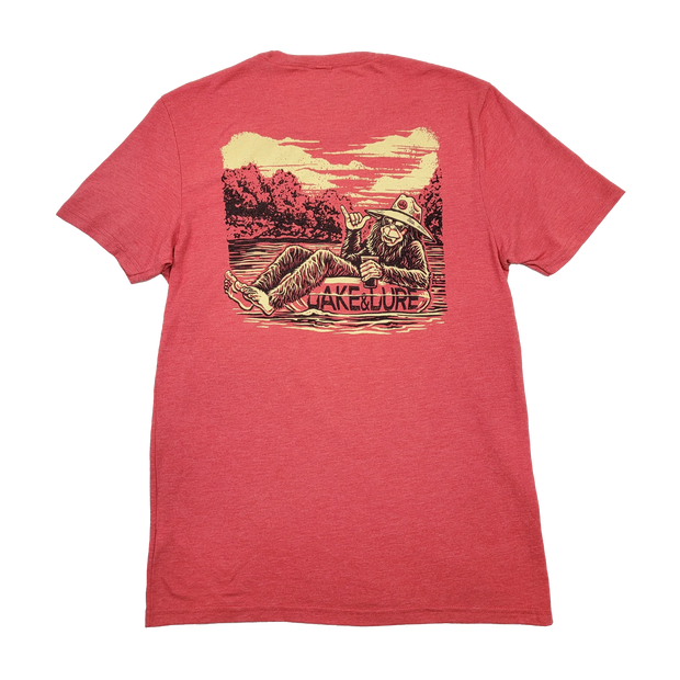 LAKE&LURE TUBE SQUATCH Blend Tee-Unisex- Rise Up Red