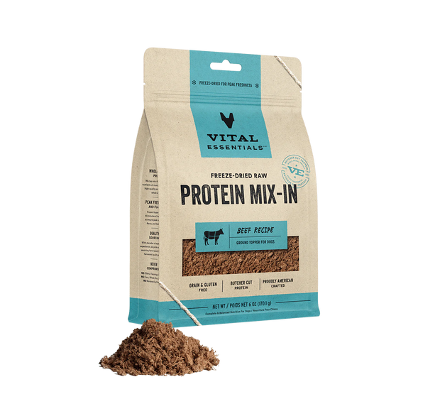 VITAL ESSENTIALS Protein Mix Ins Freeze Dried Raw Beef Ground Toppers - 6 Oz