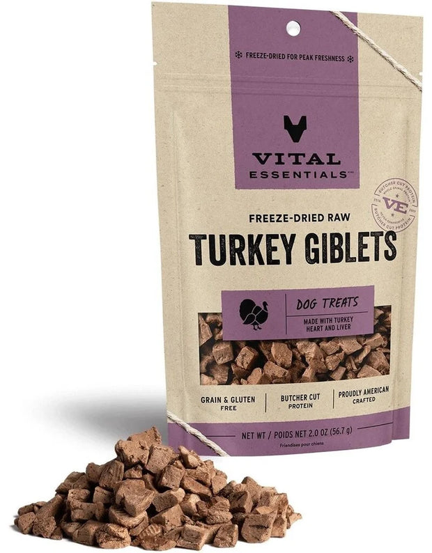 VITAL ESSENTIALS Turkey Giblets Freeze Dried Dog Treats