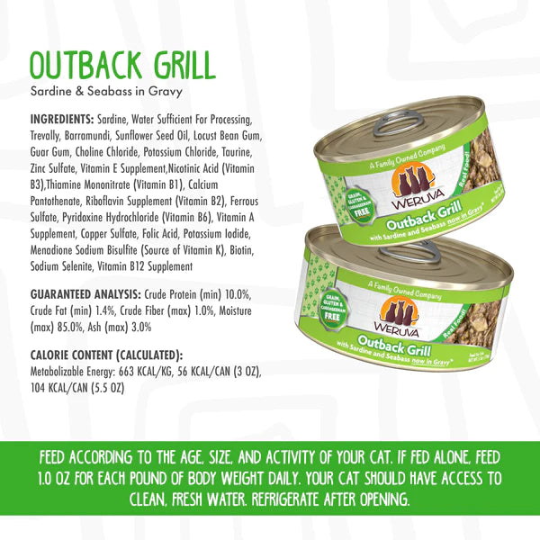 Weruva Outback Grill with Sardine & Seabass in Gravy 5.5 Oz Cat Food