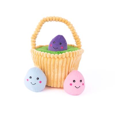 ZIPPY PAWS Burrow Box- Easter Egg Basket dog toy
