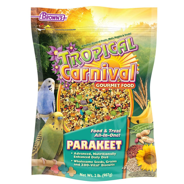 BROWNS Tropical Carnival Gourmet All in One Parakeet Food- 2 Lb