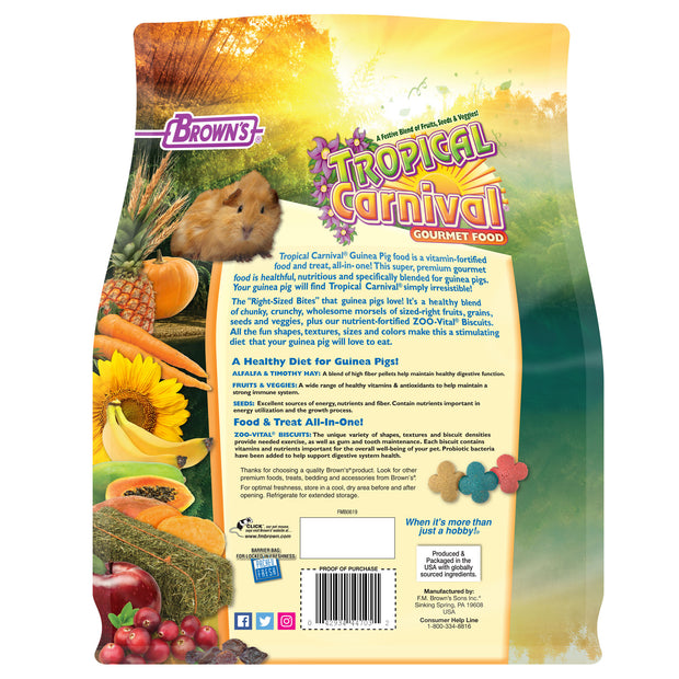 TROPICAL CARNIVAL Gourmet Guinea Pig Food & Treat- 5 Lb