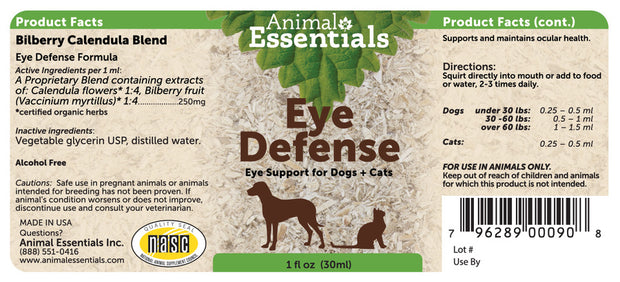 ANIMAL ESSENTIALS Eye Defense Health Supplement- For Dogs and Cats