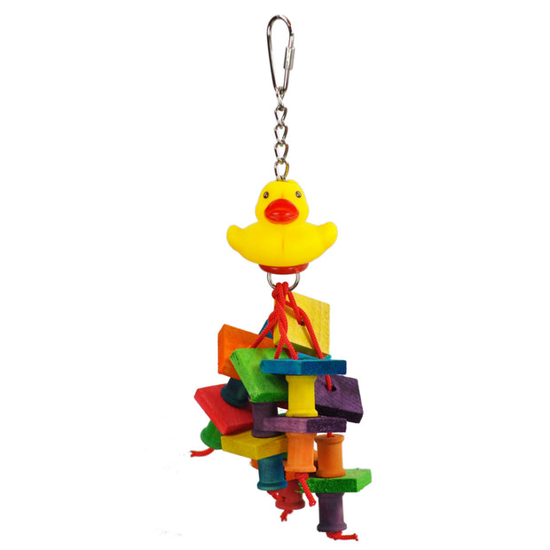 A&E Happy Beaks Rubber Duck Bird Toy 2 x 9.5 In