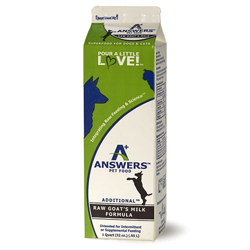 Answers Fermented Raw Goat Milk - For Cats and Dogs > Frozen (Local Delivery or Pick Up Only)