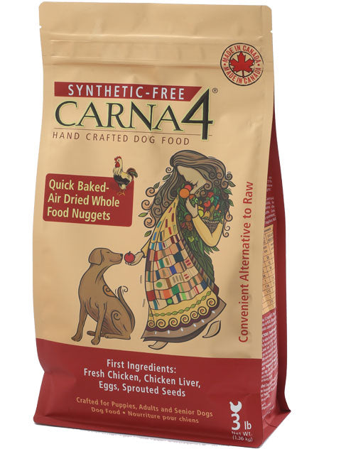 Carna4 Synthetic Free Hand Crafted Chicken Formula Whole Food Nuggets Dog Food