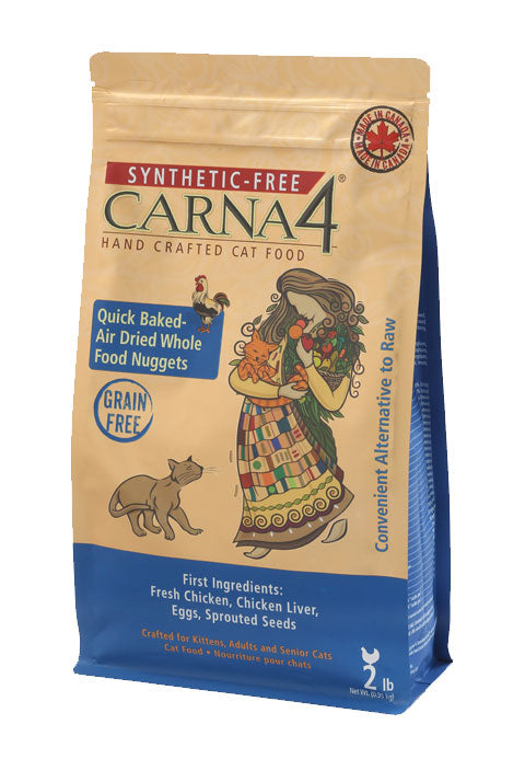 Carna4 Synthetic Free Hand Crafted Grain Free Chicken Formula Whole Food Nuggets Cat Food