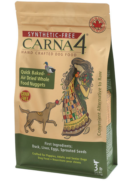 Carna4 Synthetic Free Hand Crafted Grain Free Duck Formula Whole Food Nuggets Dog Food