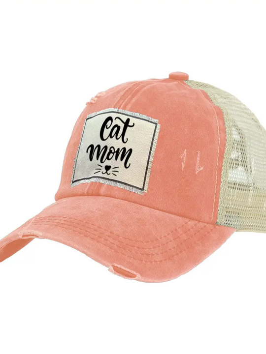 Cat Mom - Vintage Distressed Trucker Adult Hat