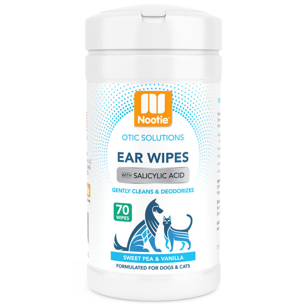 NOOTIE Dog Ear Wipes WITH SALICYLIC ACID- Sweet Pea and Vanilla - 70 Count
