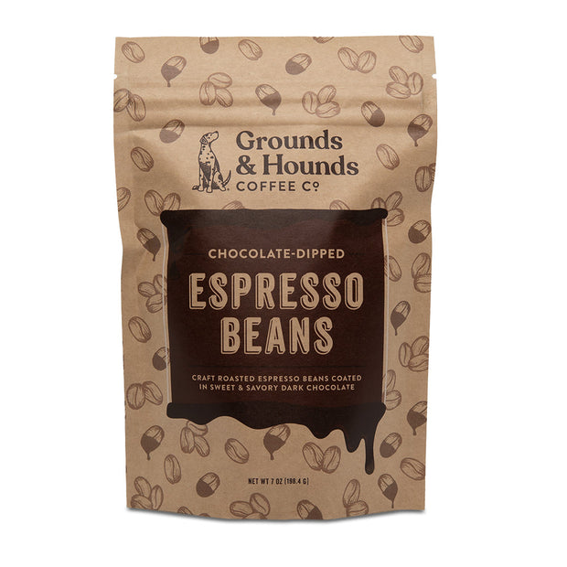 GROUNDS AND HOUNDS Dark Chocolate Dipped Espresso Beans