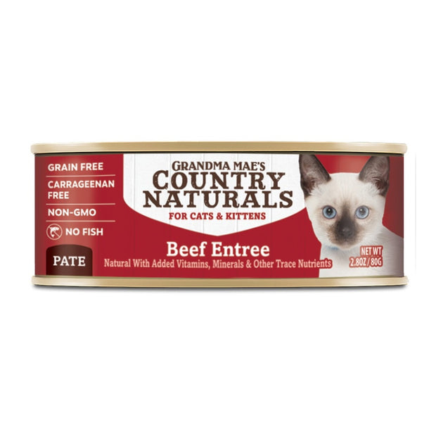 COUNTRY NATURALS Grain Free Beef Pate Canned Cat Food-  For Cats + Kittens
