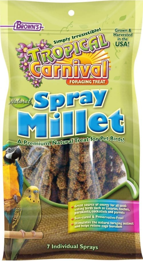 FMBROWNS Natural Spray Millet For Caged Birds - 7 ct