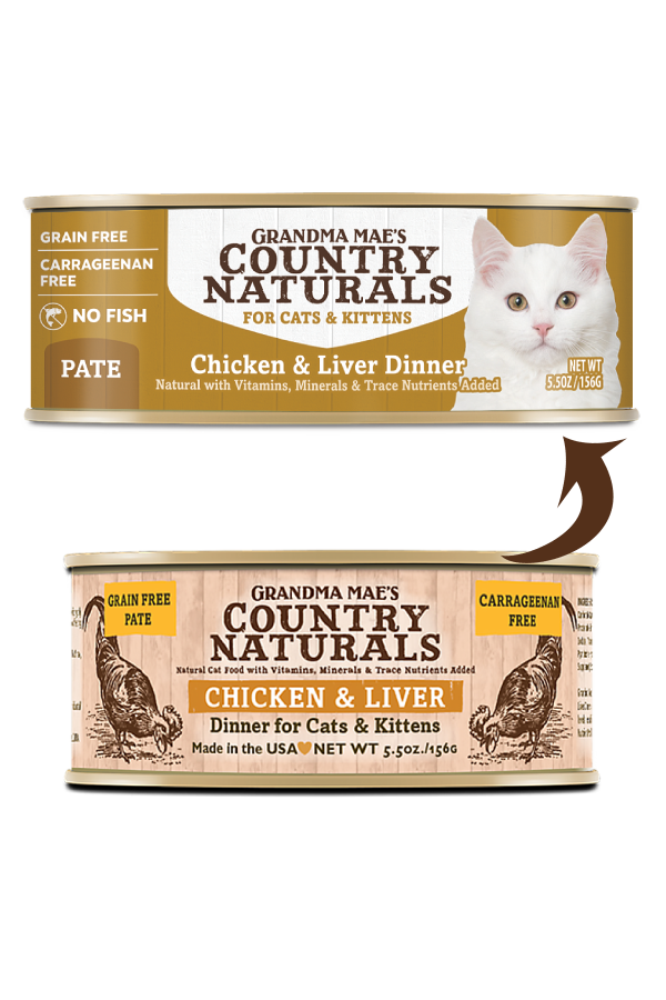 COUNTRY NATURALS Grain Free Chicken & Liver Pate Canned Cat Food-  For Cats + Kittens