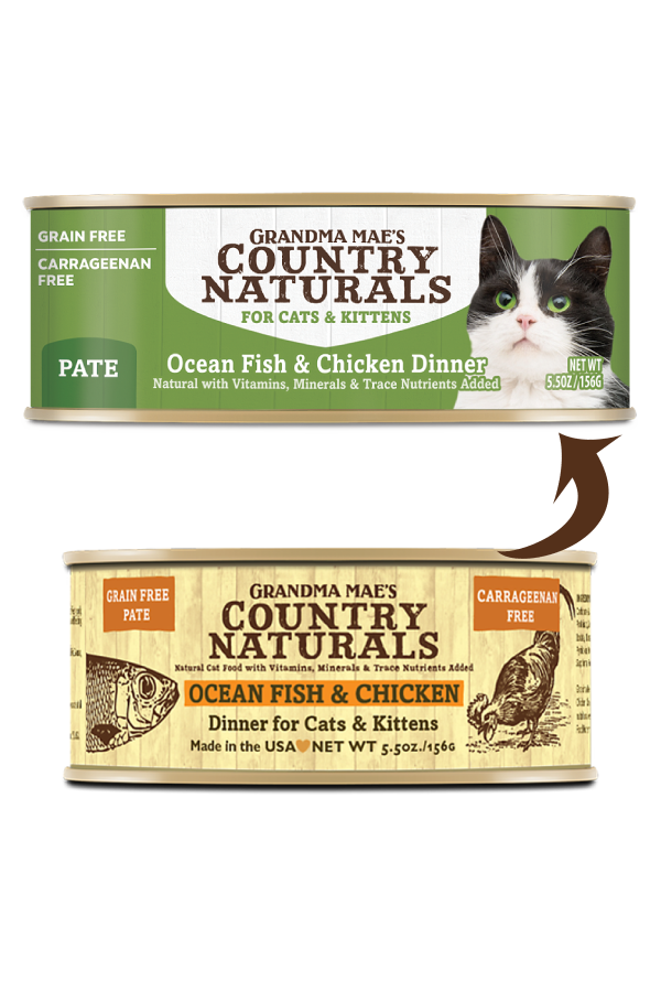 COUNTRY NATURALS Grain Free Ocean Fish & Chicken Pate Canned Cat Food-  For Cats + Kittens